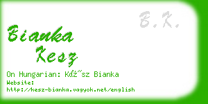 bianka kesz business card